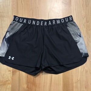 Under Armour Women's Black and Gray Athletic Shorts